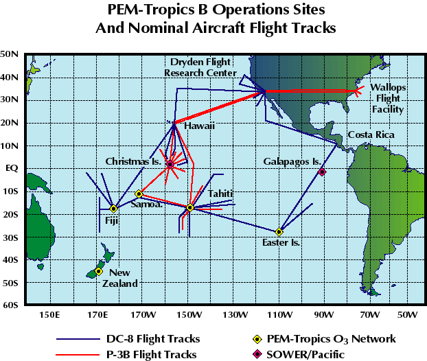  Nominal Flight Tracks for PEM TROPICS B