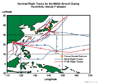 [Nominal TRACE-P flight tracks]